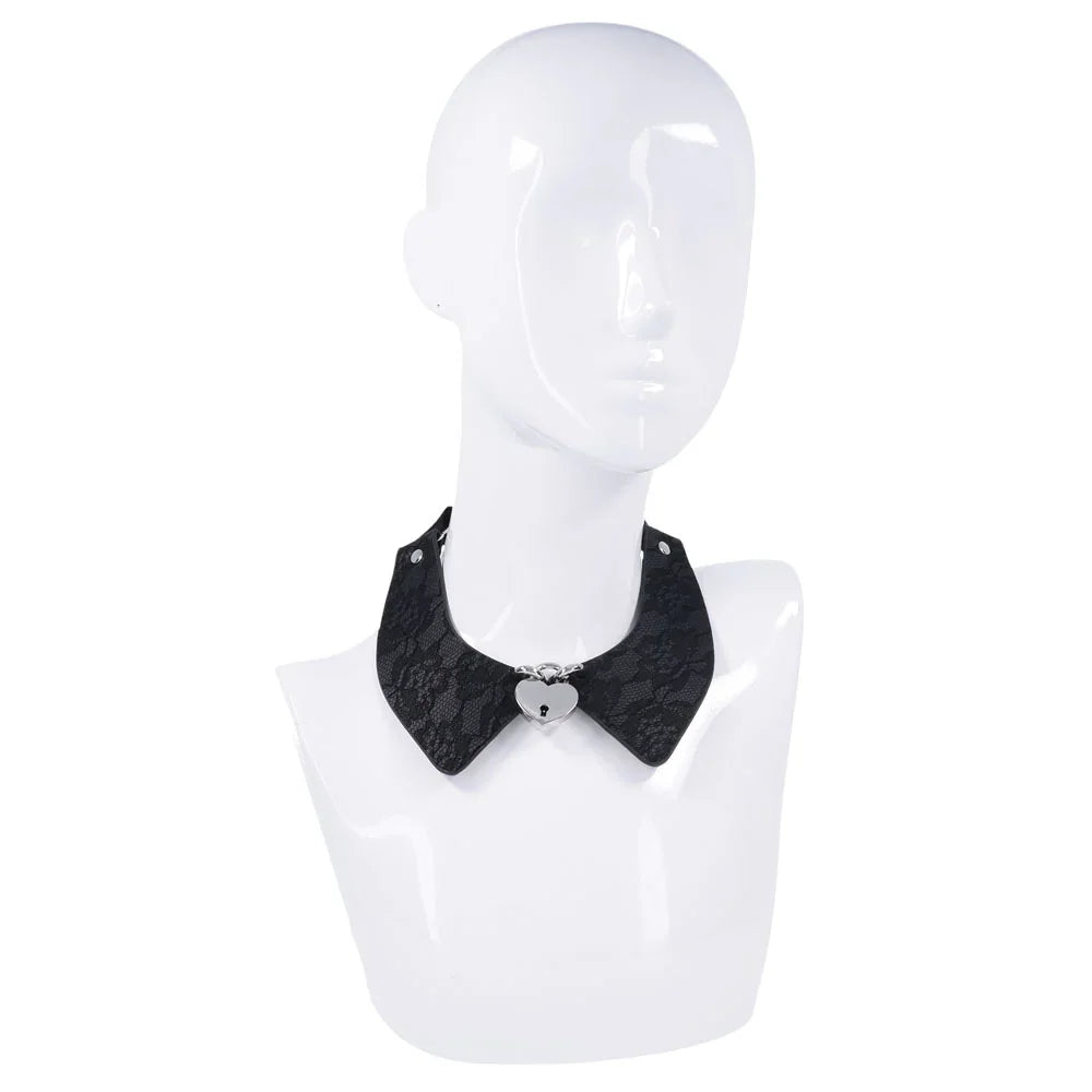 Sex & Mischief Heartbound Lace Day Collar - Submission Collar - Take A Peek