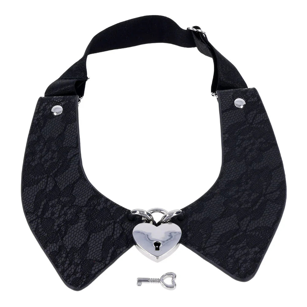 Sex & Mischief Heartbound Lace Day Collar - Submission Collar - Take A Peek