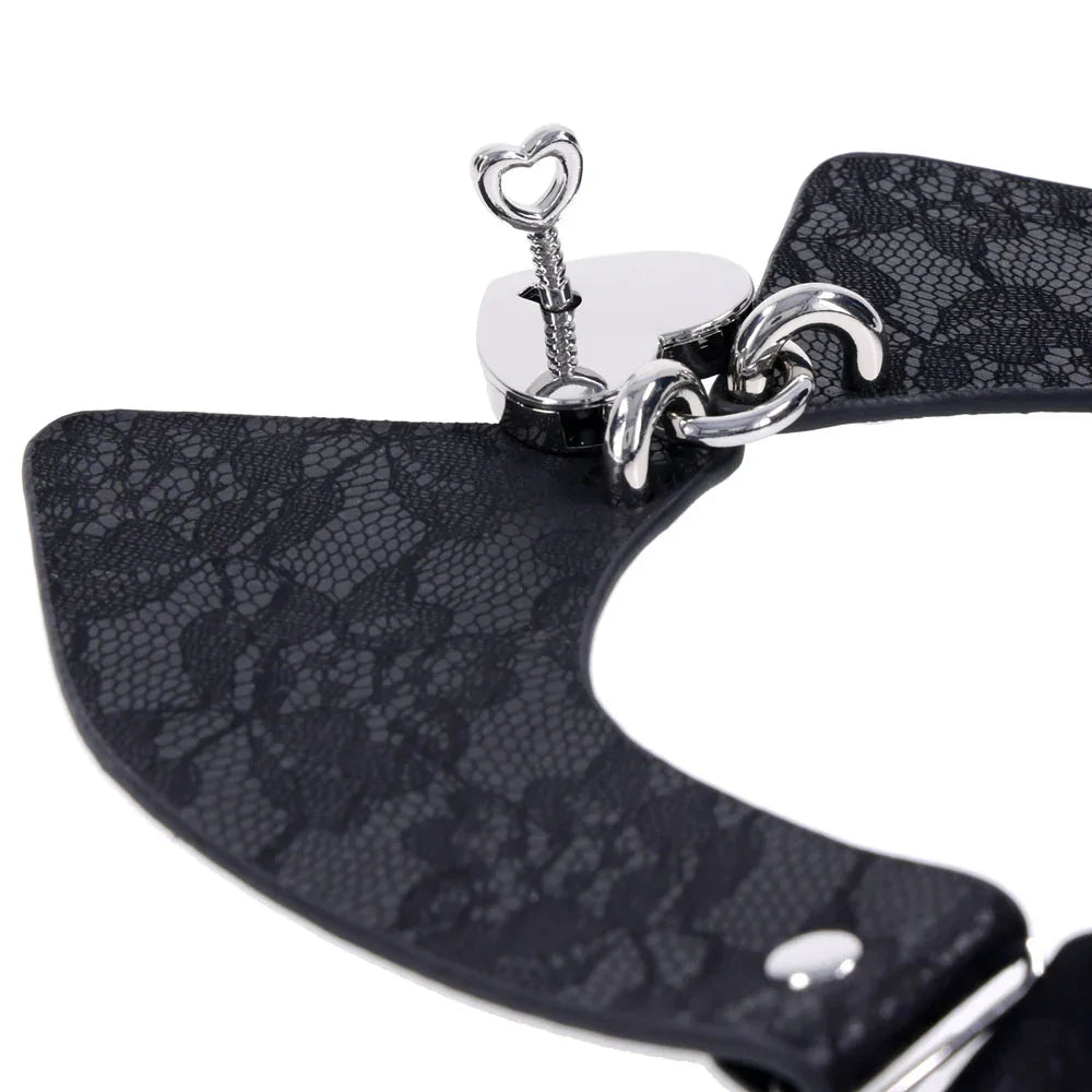 Sex & Mischief Heartbound Lace Day Collar - Submission Collar - Take A Peek