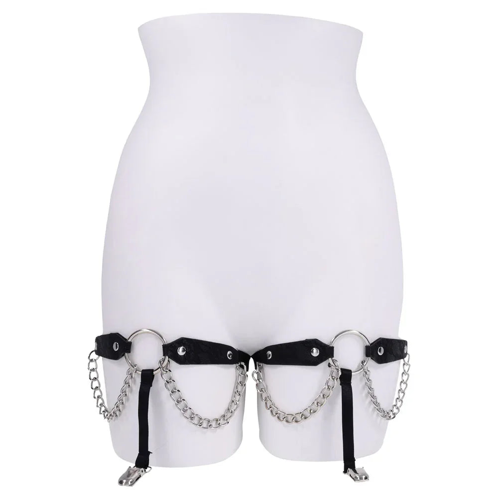 Sex & Mischief Chain Lace Garters - /Metal Garters - Take A Peek