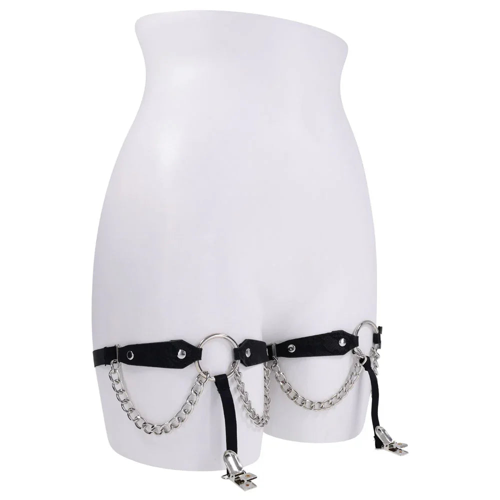 Sex & Mischief Chain Lace Garters - /Metal Garters - Take A Peek