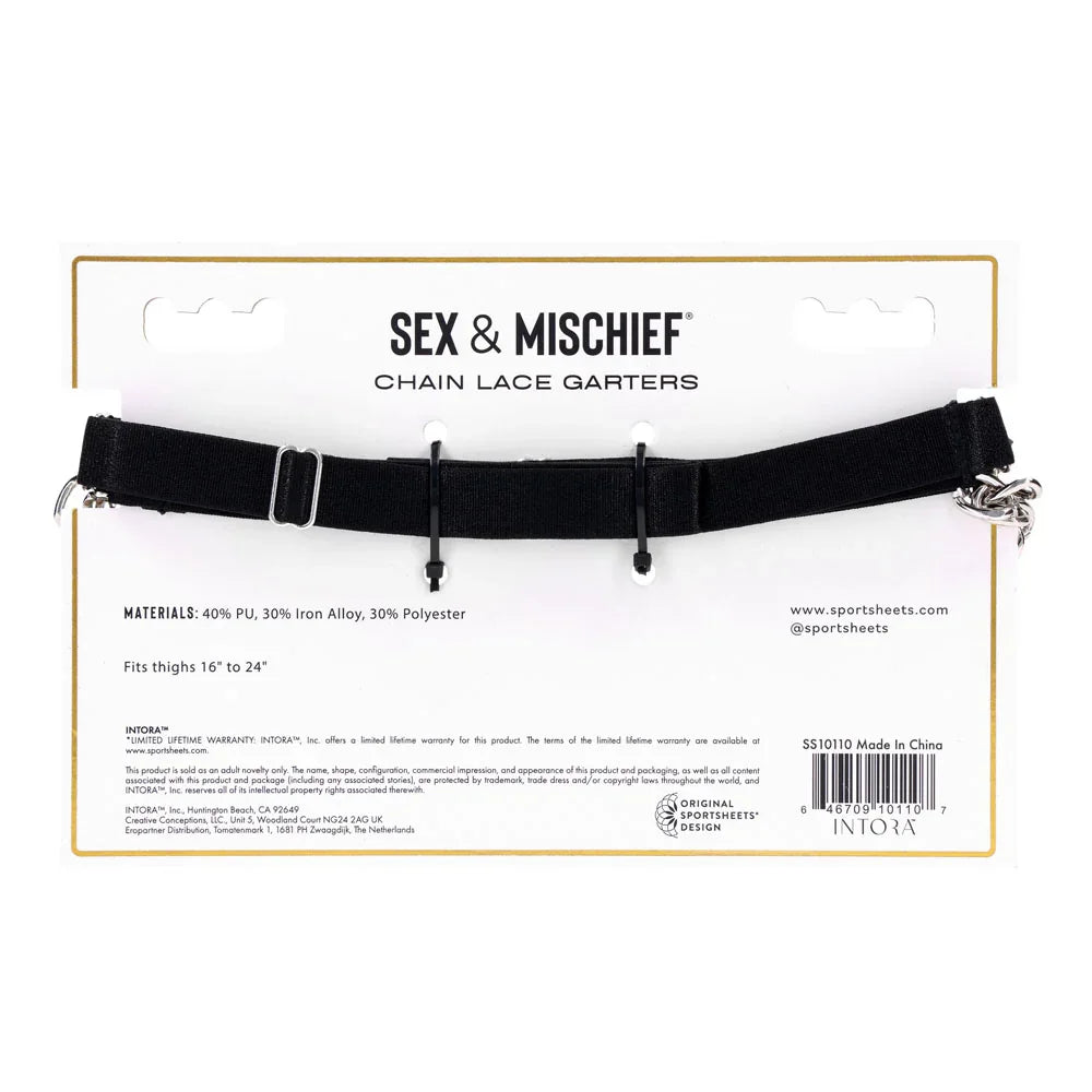 Sex & Mischief Chain Lace Garters - /Metal Garters - Take A Peek