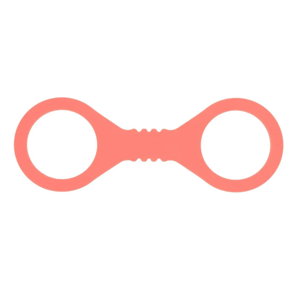 Sex & Mischief Peaches n CreaMe Small Silicone Cuffs - Peach Silicone Restraints - Take A Peek