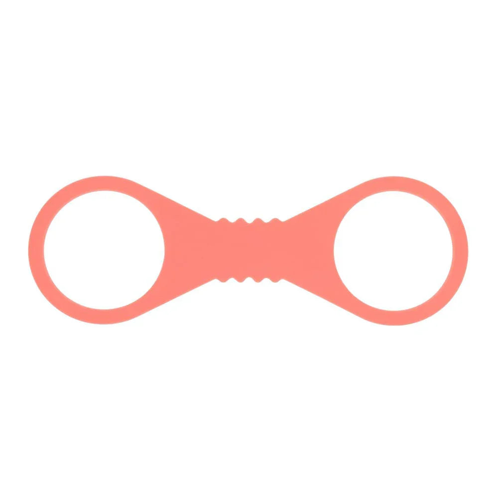 Sex & Mischief Peaches n CreaMe Large Silicone Cuffs - Peach Large Silicone Restraints - Take A Peek
