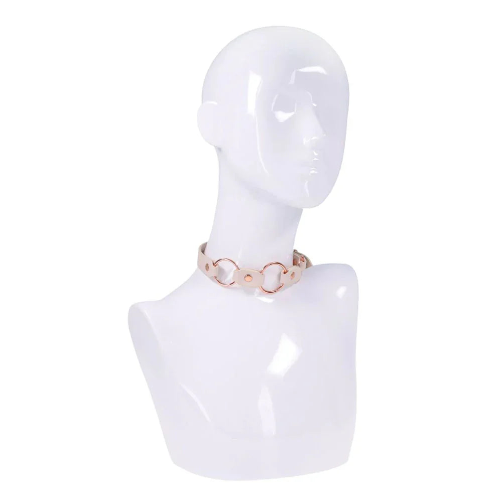 Sex & Mischief Peaches n CreaMe Ring Day Collar - Peach Bondage Collar - Take A Peek