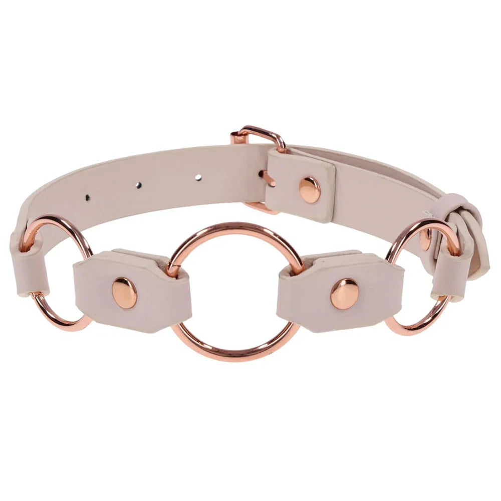 Sex & Mischief Peaches n CreaMe Ring Day Collar - Peach Bondage Collar - Take A Peek