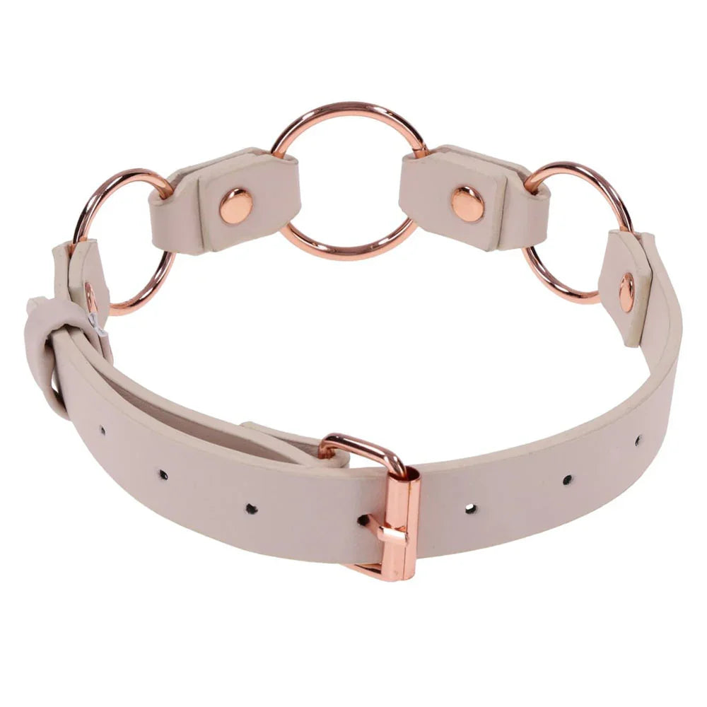 Sex & Mischief Peaches n CreaMe Ring Day Collar - Peach Bondage Collar - Take A Peek