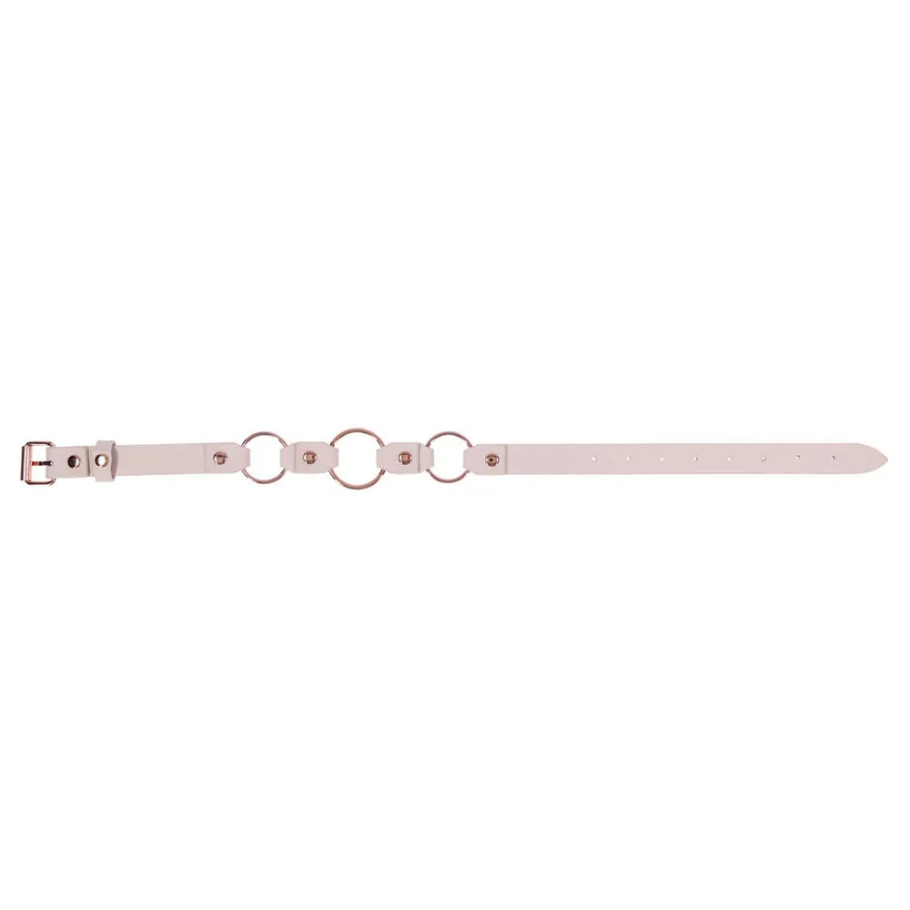 Sex & Mischief Peaches n CreaMe Ring Day Collar - Peach Bondage Collar - Take A Peek