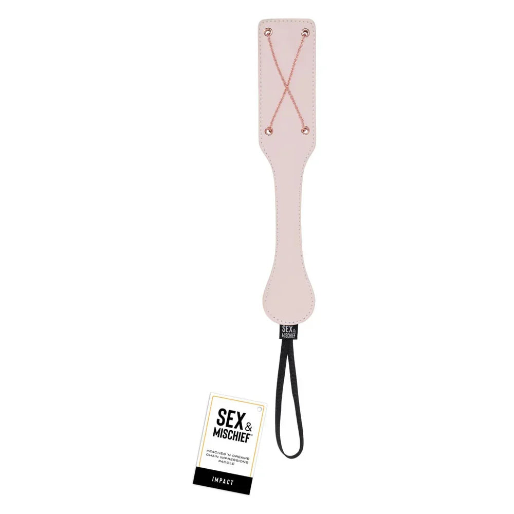 Sex & Mischief Peaches n CreaMe Chain Impressions Paddle - Peach Spanking Paddle - Take A Peek