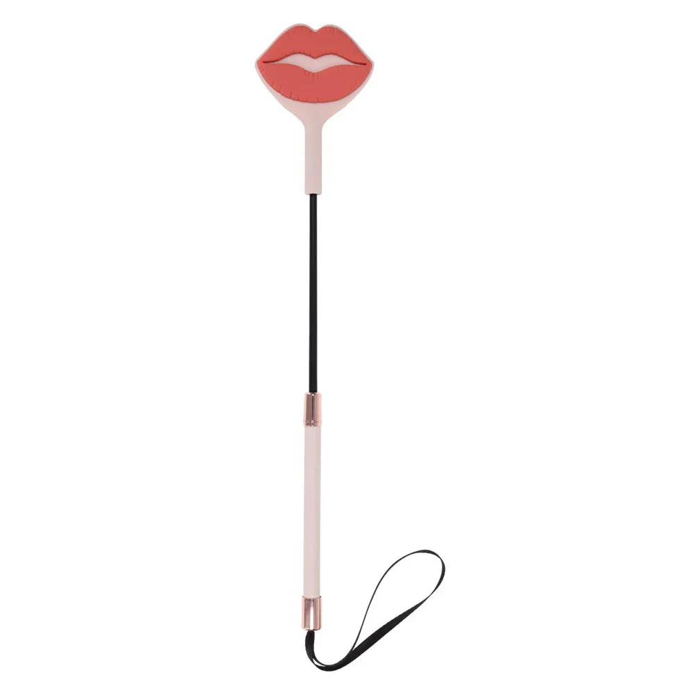 Sex & Mischief Peaches n CreaMe Kiss Crop - Peach Lip Tipped Crop Whip - Take A Peek