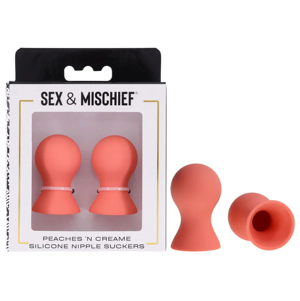Sex & Mischief Peaches n CreaMe Silicone Nipple Suckers - Peach Nipple Suckers - Set of 2 - Take A Peek