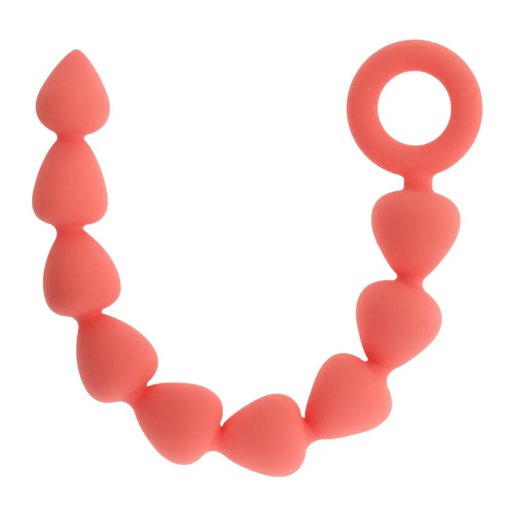 Sex & Mischief Peaches n CreaMe Silicone Anal Beads - Peach 23 cm Silicone Anal Beads - Take A Peek