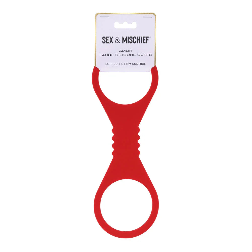 Sex & Mischief Amor Large Silicone Cuffs - Large Restraints - Take A Peek