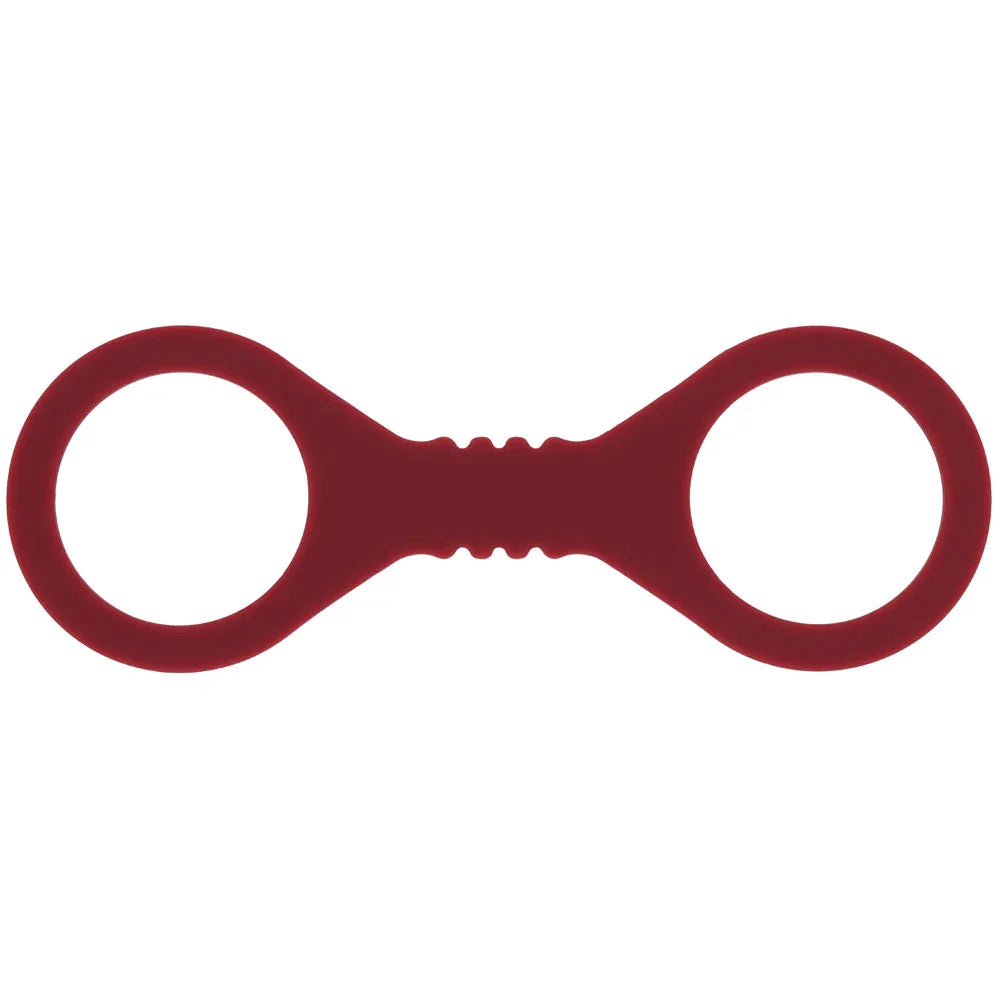 Sex & Mischief Enchanted Small Silicone Cuffs - Burgundy Small Restraints - Take A Peek