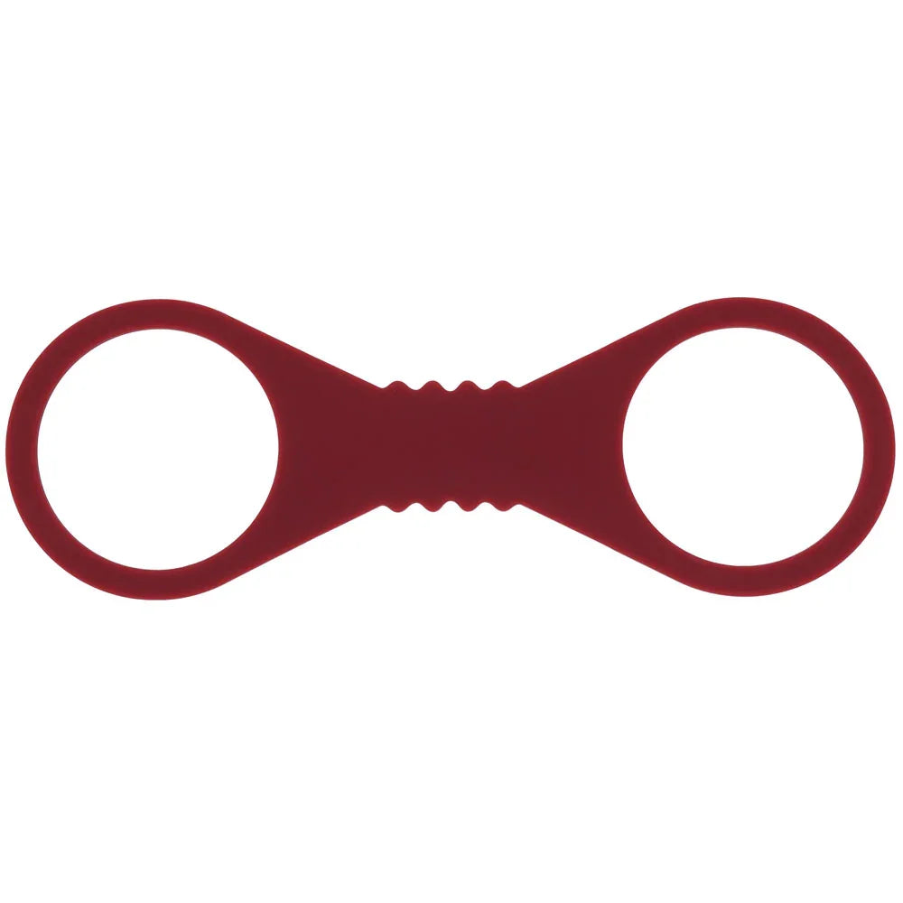 Sex & Mischief Enchanted Large Silicone Cuffs - Burgundy Large Restraints - Take A Peek