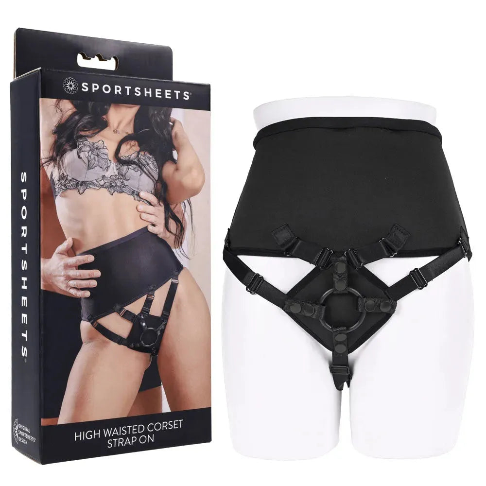 SPORTSHEETS High Waisted Corset Strap On - Take A Peek