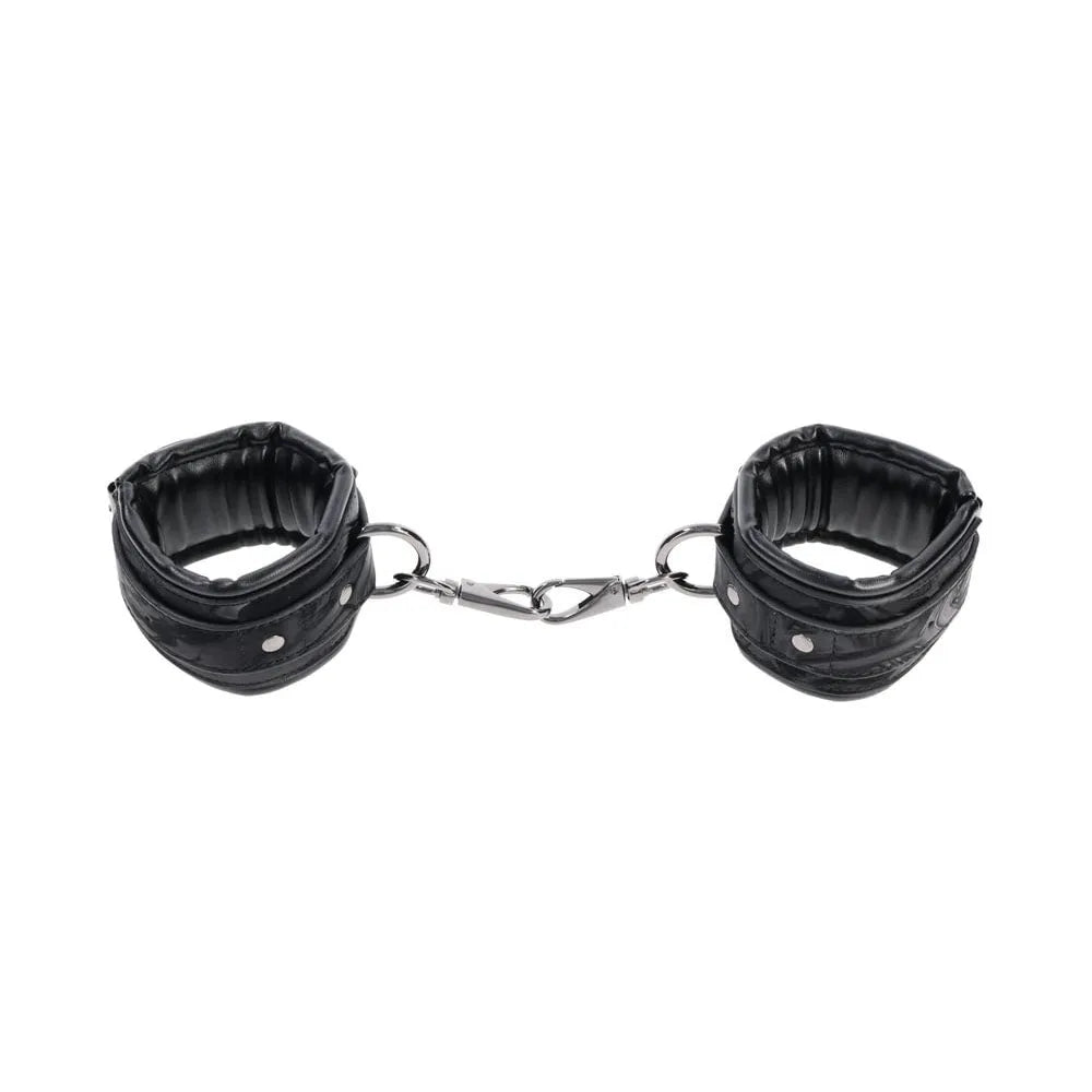 SPORTSHEETS Velvet Noir Handcuffs - Adjustable Cuff Restraints - Take A Peek