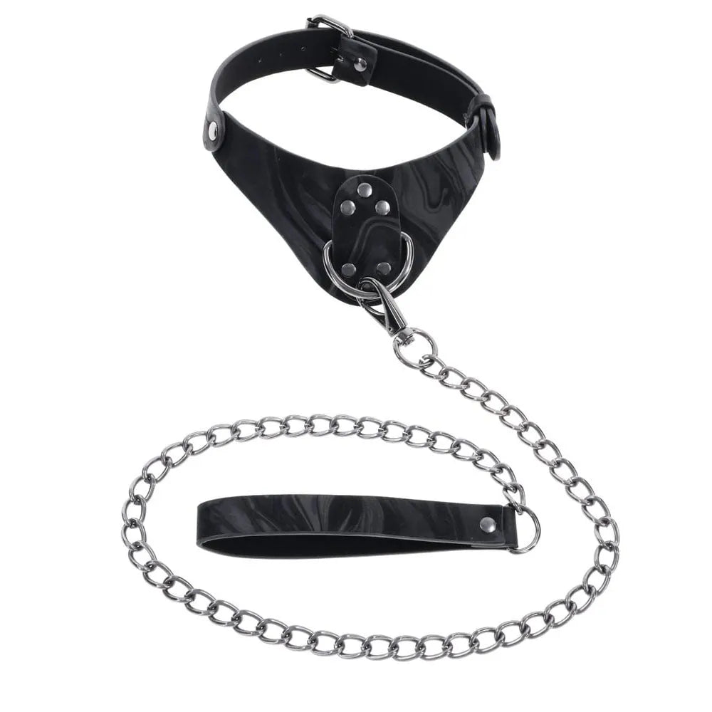 SPORTSHEETS Velvet Noir Collar & Leash - Restraint & Leash - Take A Peek