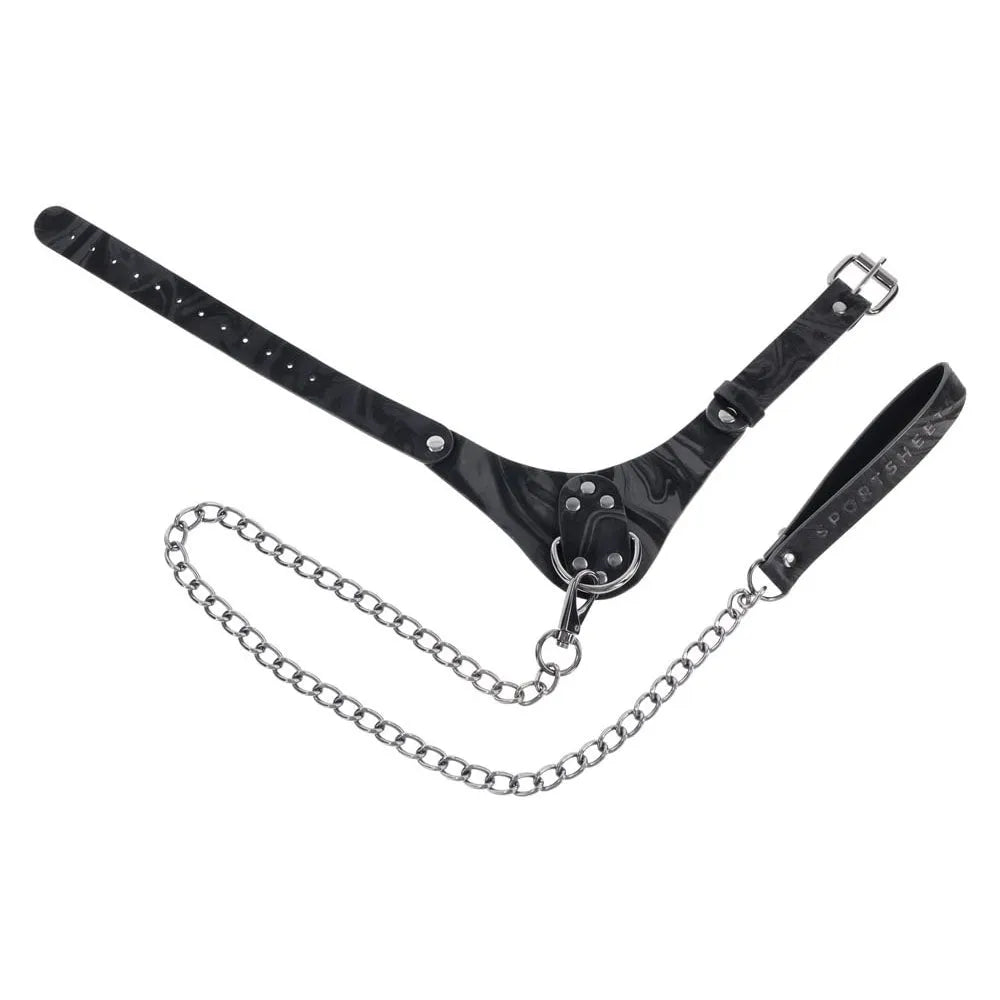 SPORTSHEETS Velvet Noir Collar & Leash - Restraint & Leash - Take A Peek