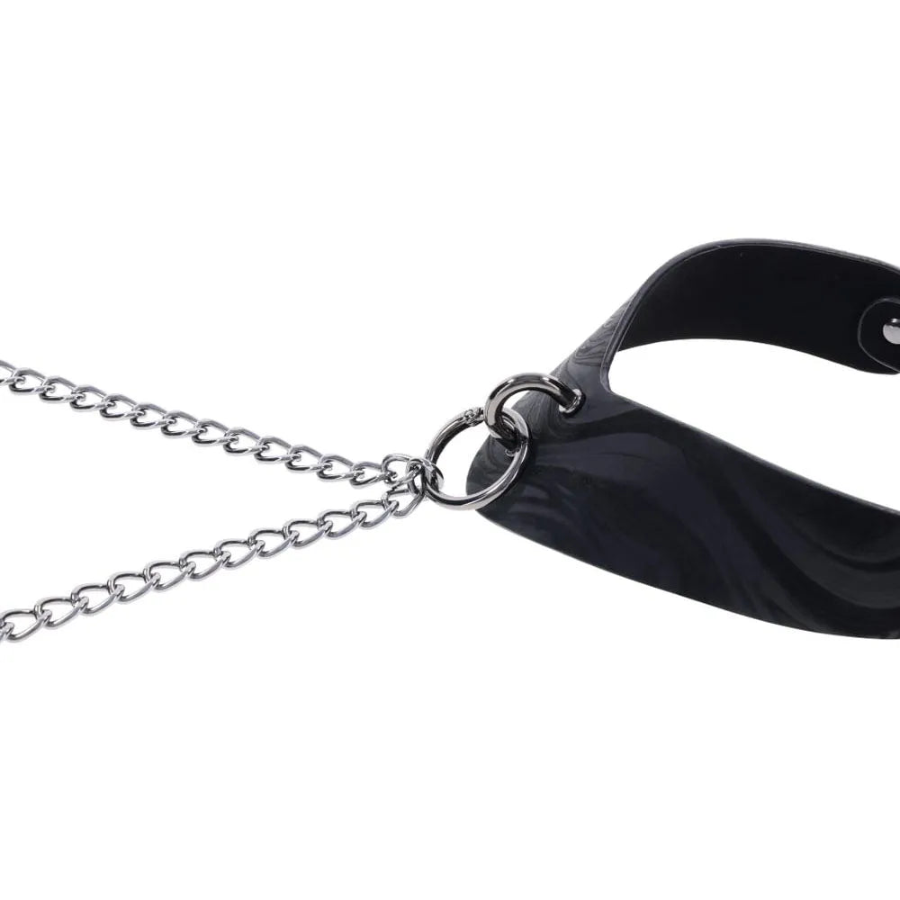 SPORTSHEETS Velvet Noir Collar & Removable Clamps - Neck & Nipple Restraints - Take A Peek