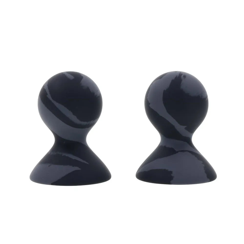 SPORTSHEETS Velvet Noir Silicone Nipple Suckers - /Grey Nipple Suckers - Set of 2 - Take A Peek