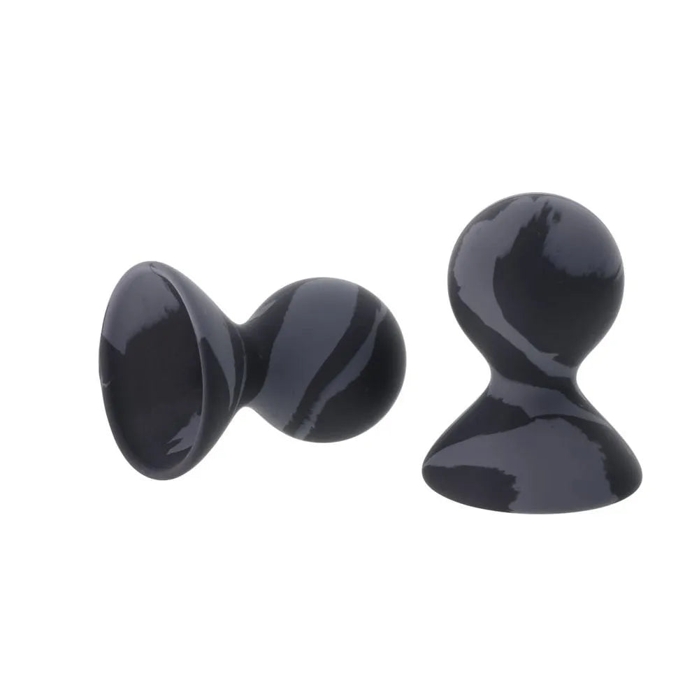 SPORTSHEETS Velvet Noir Silicone Nipple Suckers - /Grey Nipple Suckers - Set of 2 - Take A Peek
