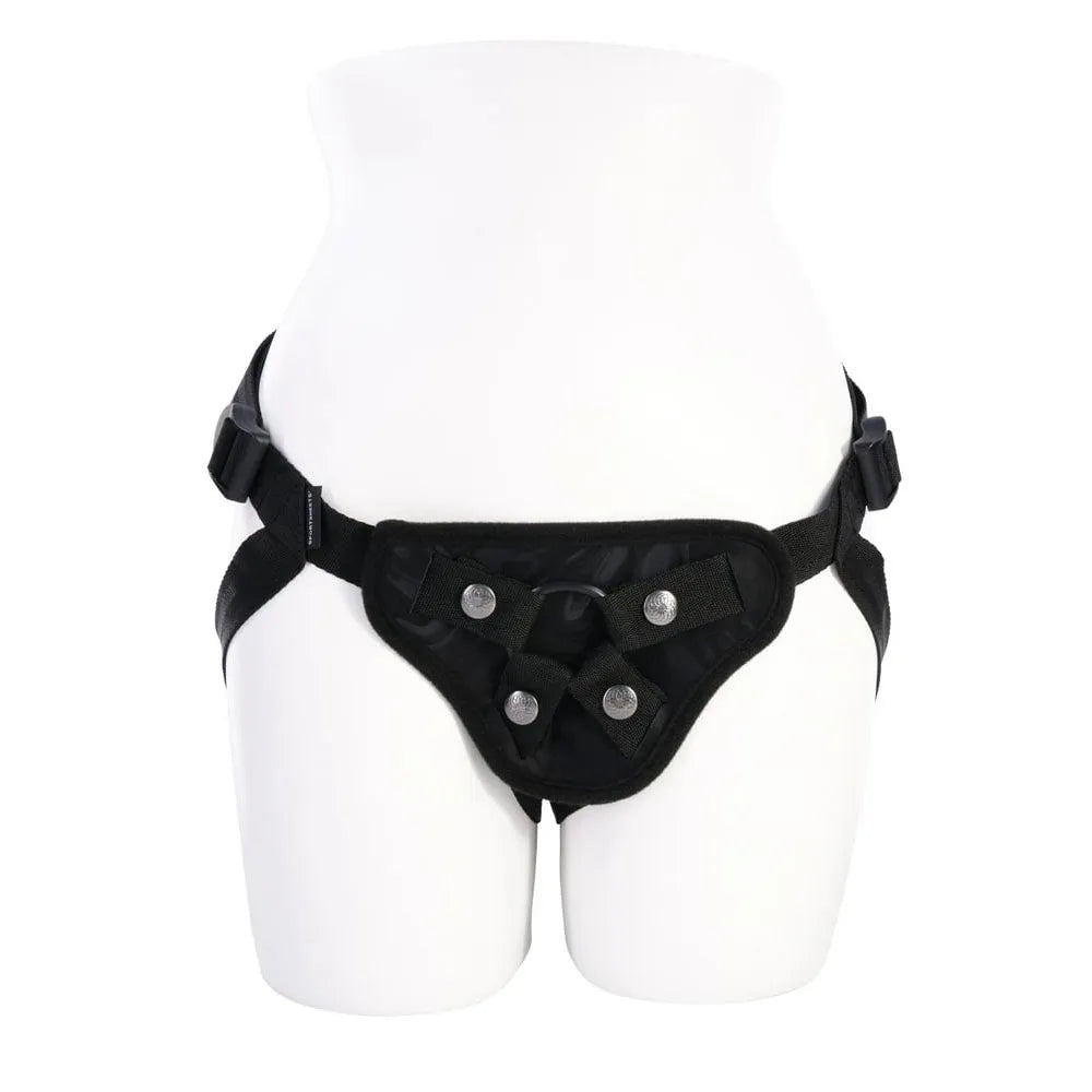 SPORTSHEETS Velvet Noir Strap On - Adjustable Strap-On Harness (No Probe Included) - Take A Peek