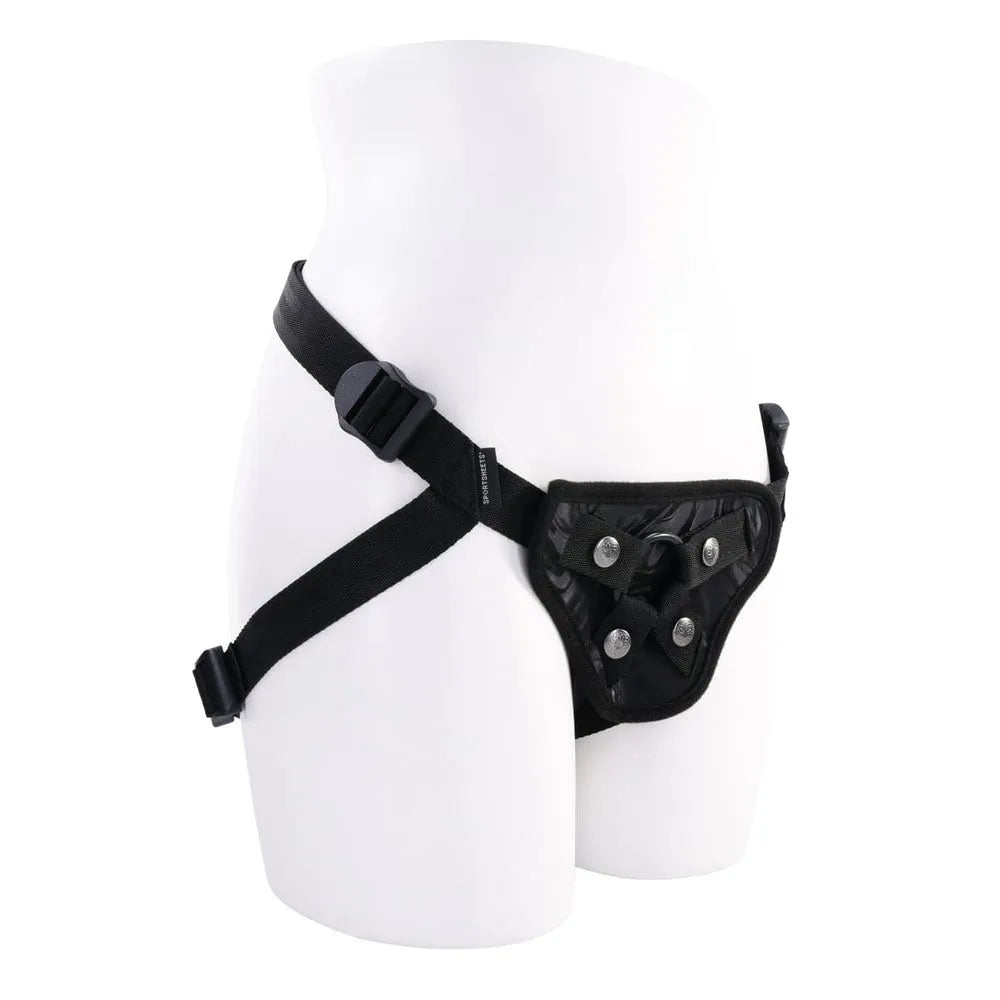 SPORTSHEETS Velvet Noir Strap On - Adjustable Strap-On Harness (No Probe Included) - Take A Peek