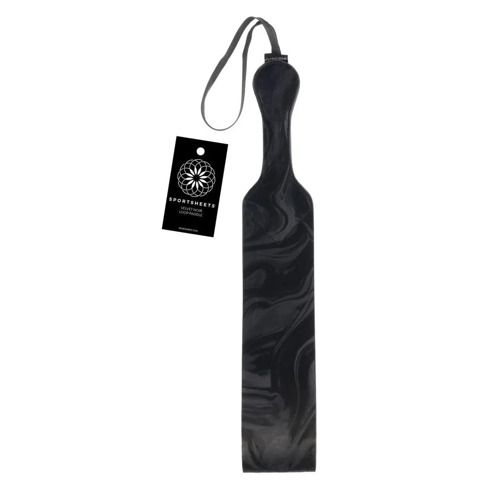 SPORTSHEETS Velvet Noir Loop Paddle - 42 cm Paddle - Take A Peek