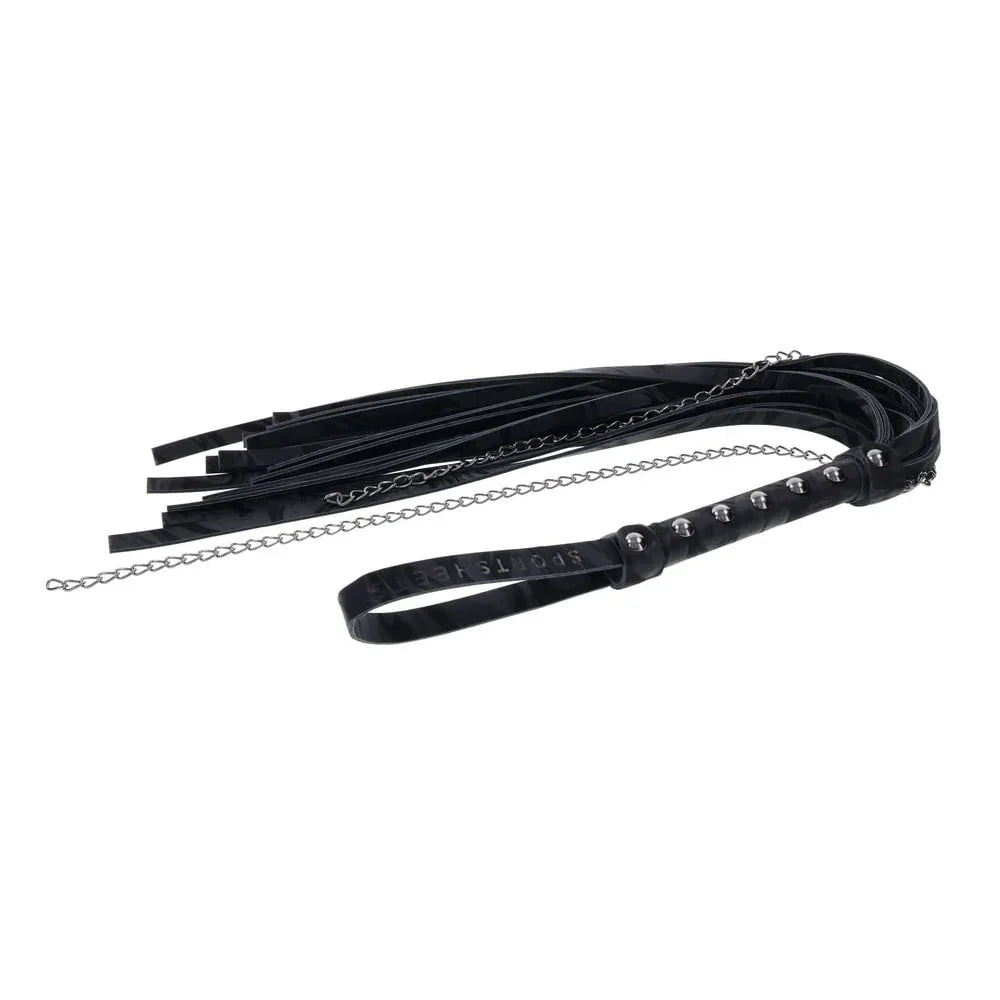 SPORTSHEETS Velvet Noir Chain Flogger - 43 cm Flogger Whip - Take A Peek