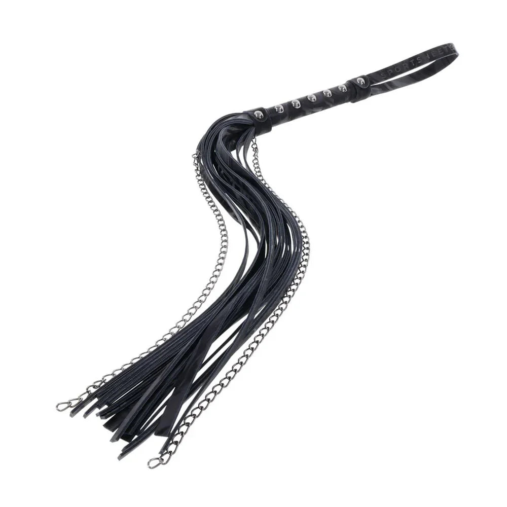 SPORTSHEETS Velvet Noir Chain Flogger - 43 cm Flogger Whip - Take A Peek