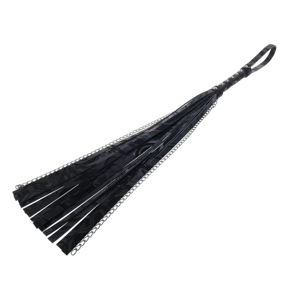 SPORTSHEETS Velvet Noir Chain Flogger - 43 cm Flogger Whip - Take A Peek
