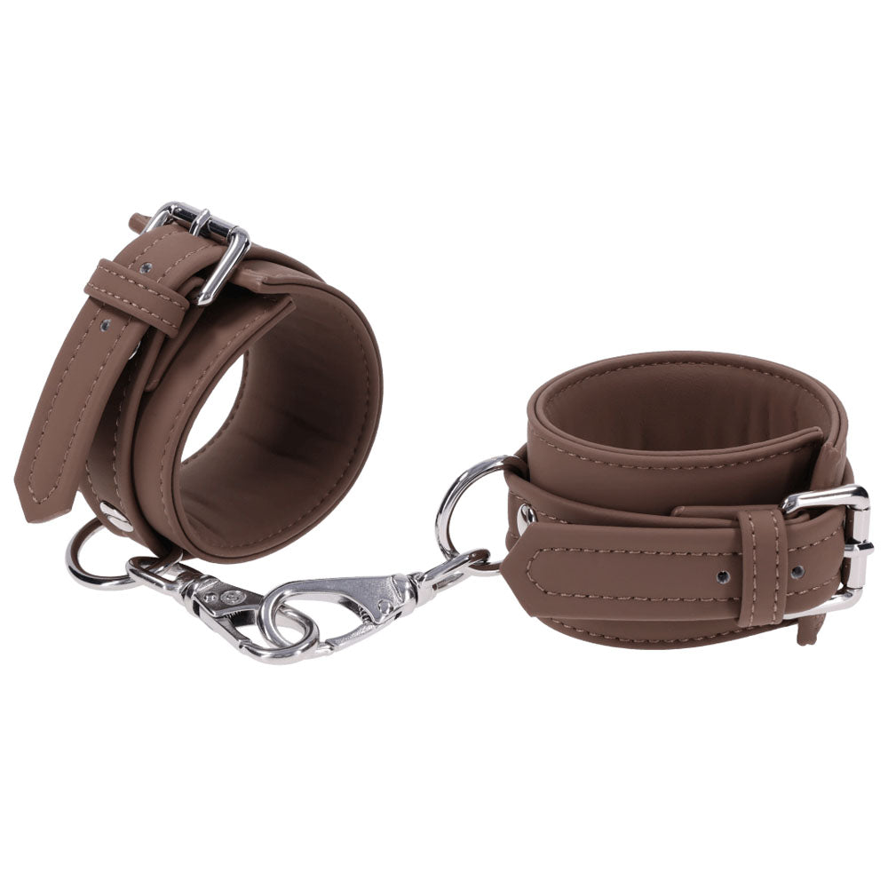 SPORTSHEETS Signature Dawn Dream Handcuffs - Tan Adjustable Restraints - Take A Peek