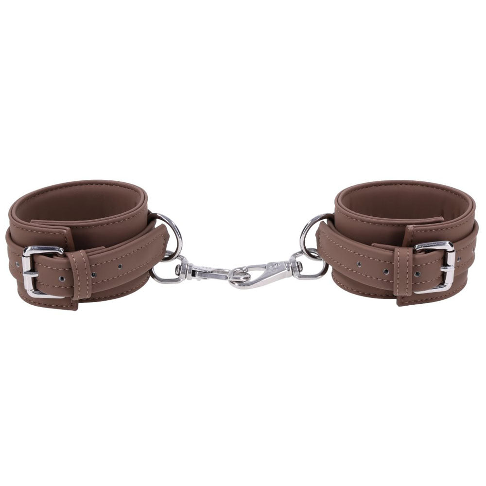 SPORTSHEETS Signature Dawn Dream Ankle Cuffs - Tan Adjustable Leg Restraints - Take A Peek