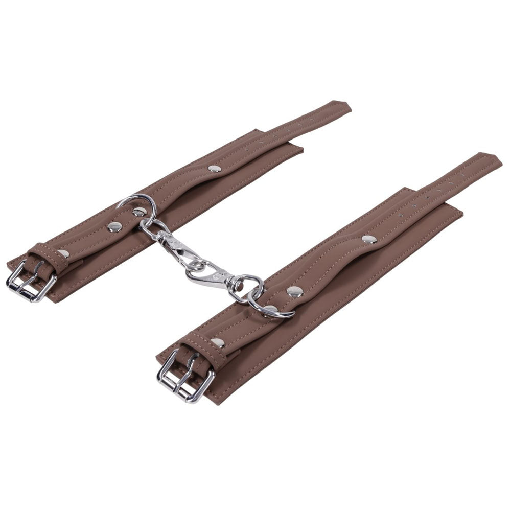 SPORTSHEETS Signature Dawn Dream Ankle Cuffs - Tan Adjustable Leg Restraints - Take A Peek