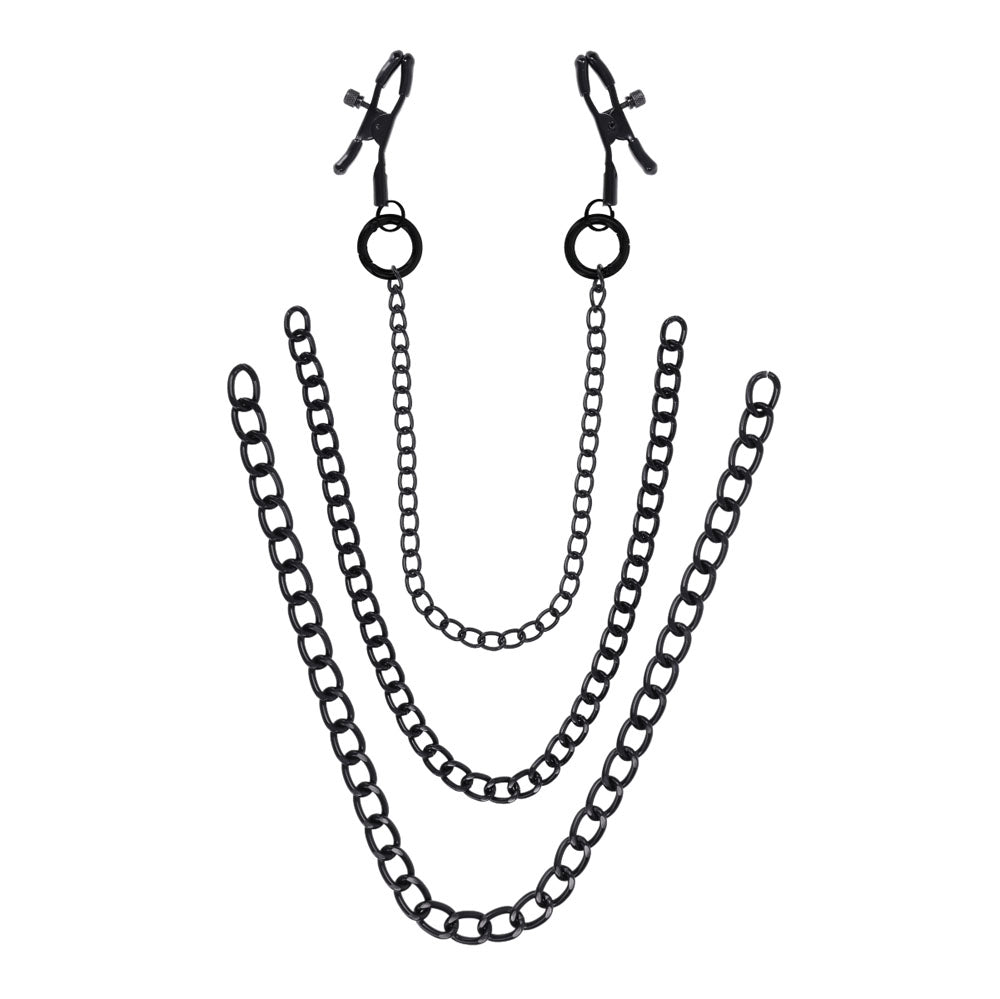 SPORTSHEETS Signature Midnight Muse exCHAINgeable Nipple Jewelry - Nipple Clamps with Chain - Take A Peek