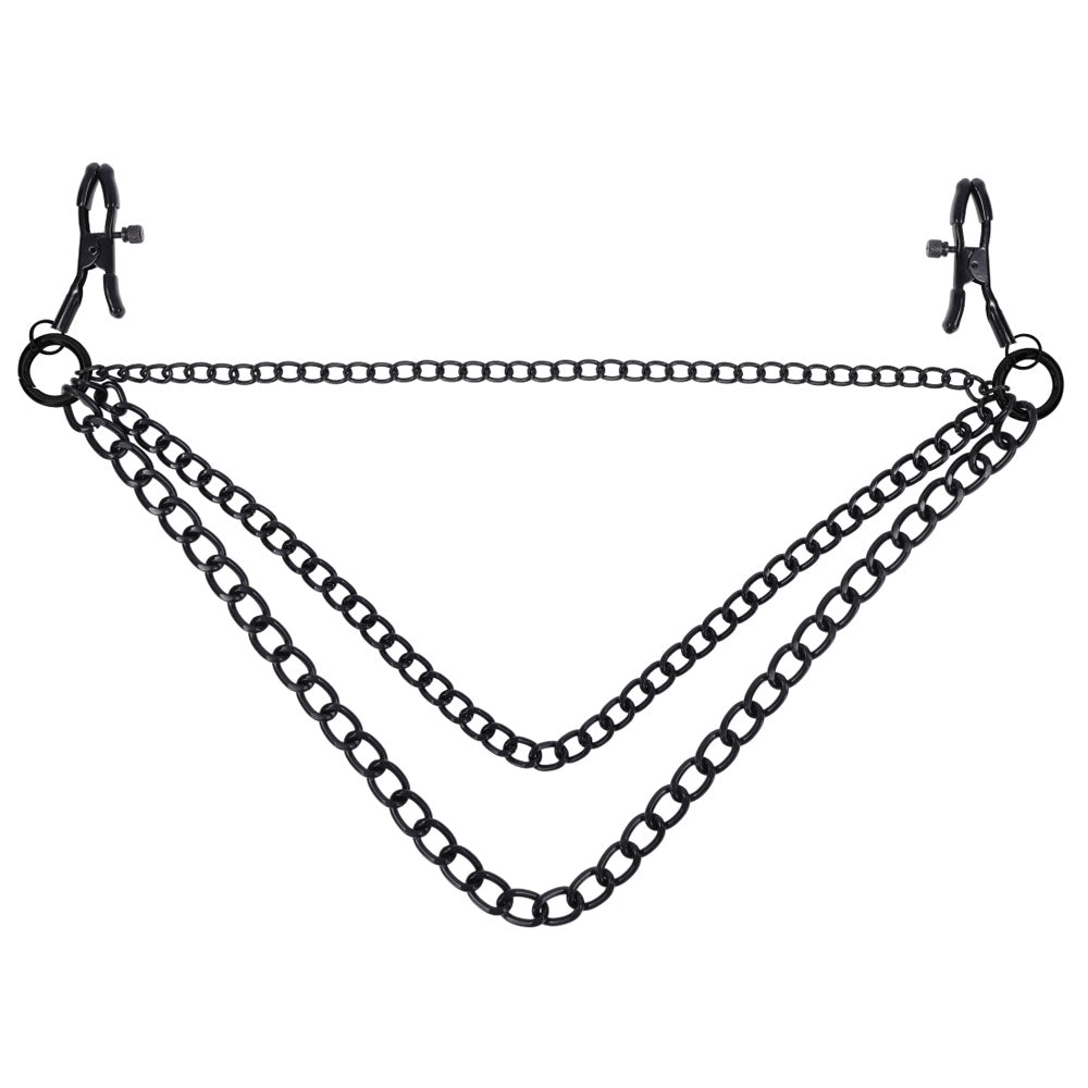 SPORTSHEETS Signature Midnight Muse exCHAINgeable Nipple Jewelry - Nipple Clamps with Chain - Take A Peek