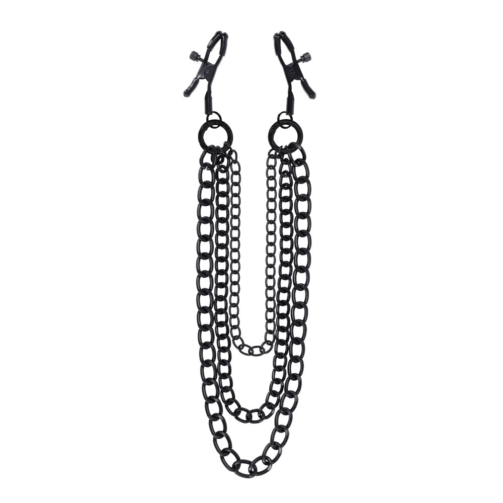 SPORTSHEETS Signature Midnight Muse exCHAINgeable Nipple Jewelry - Nipple Clamps with Chain - Take A Peek