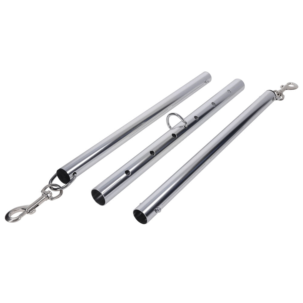 SPORTSHEETS Signature Adjustable Spreader Bar - Silver Metal Adjustable Spreader Bar (No Cuffs Included) - Take A Peek