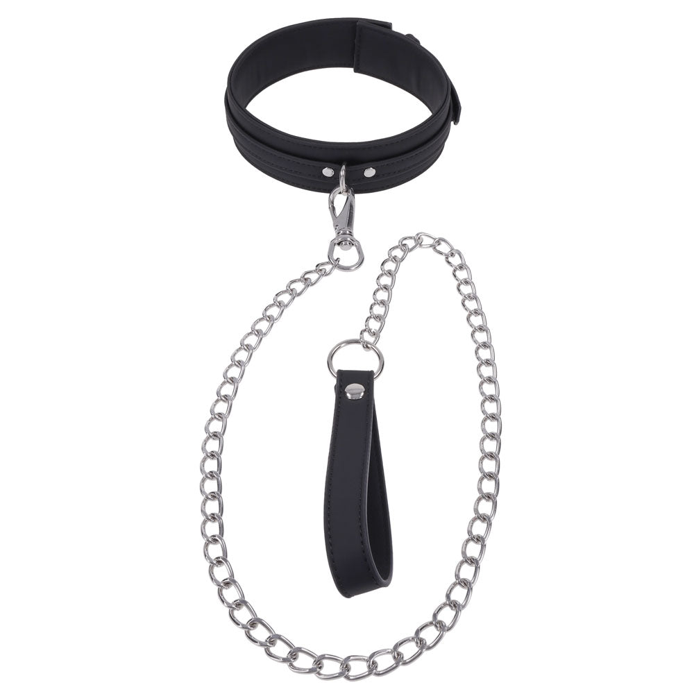 SPORTSHEETS Signature Midnight Muse Collar & Leash - Adjustable Restraint - Take A Peek