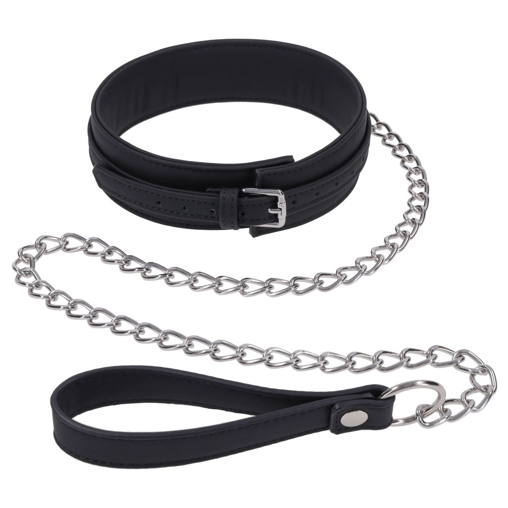 SPORTSHEETS Signature Midnight Muse Collar & Leash - Adjustable Restraint - Take A Peek