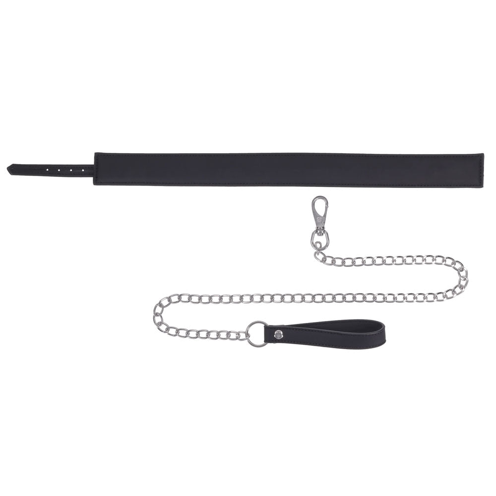 SPORTSHEETS Signature Midnight Muse Collar & Leash - Adjustable Restraint - Take A Peek
