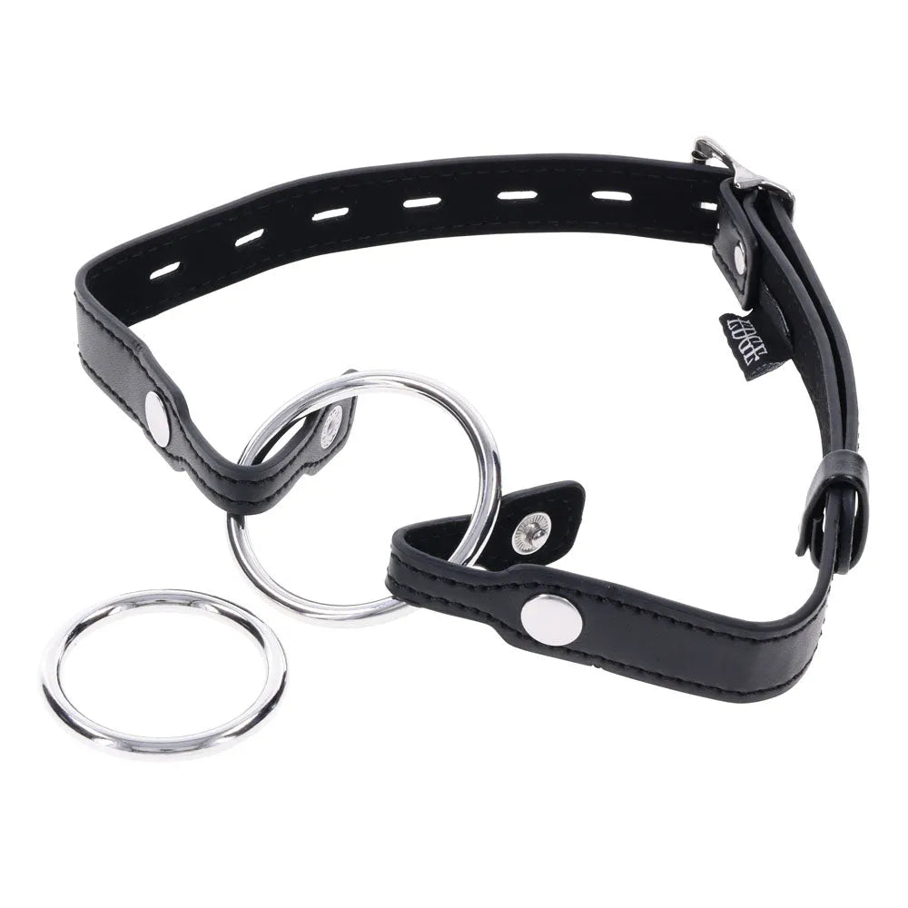 EDGE Interchangeable Ring Gag - Mouth Gag Restraint with 2 Interchangeable Pieces - Take A Peek