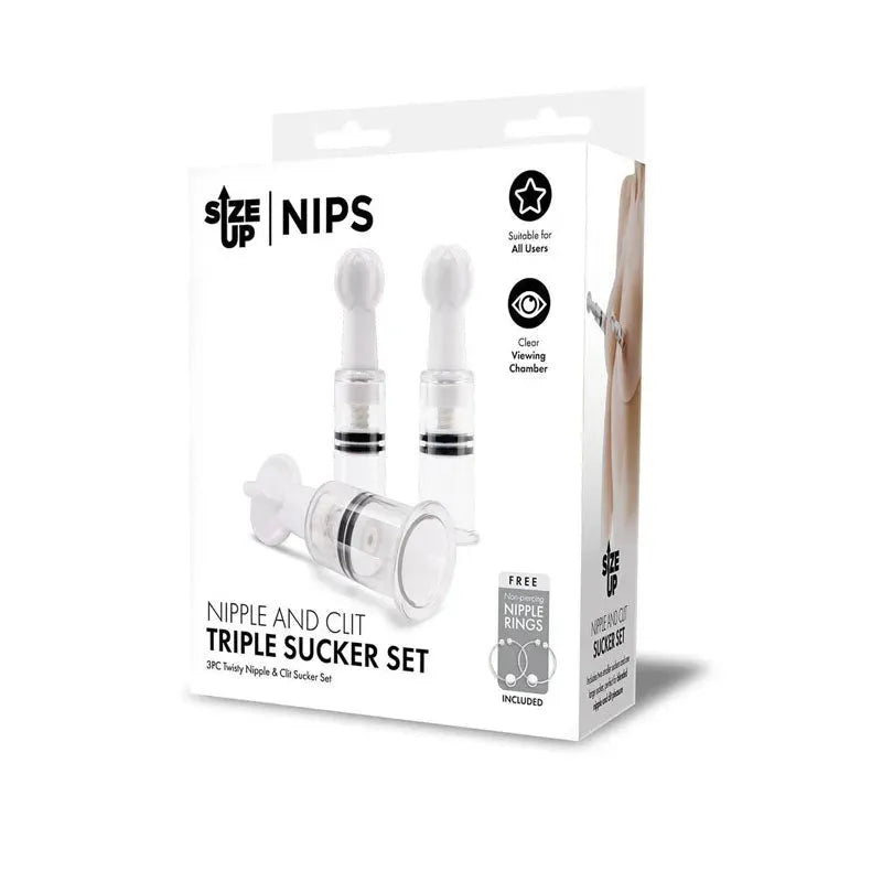 Size Up Nipple and Clit Triple Sucker Set - Take A Peek