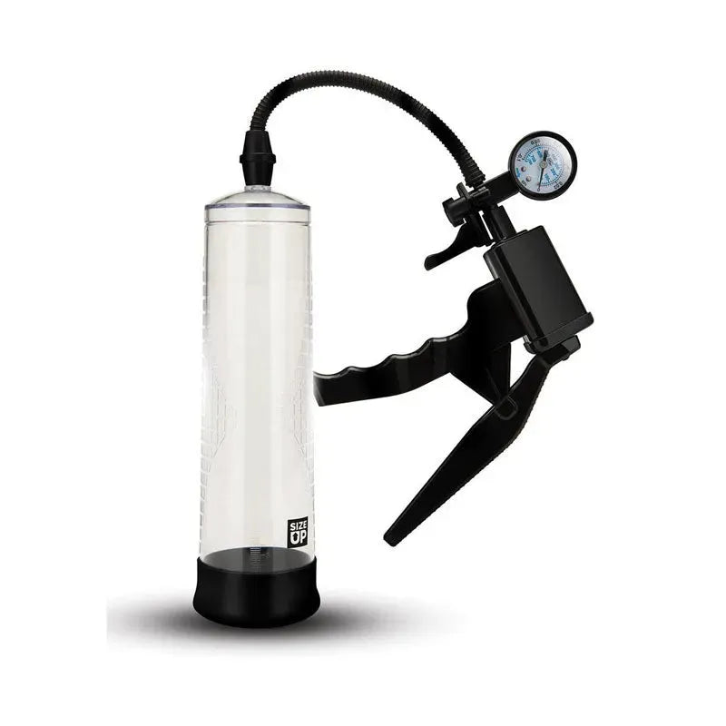 Size Up Ergonomic Trigger Penis Pump with Pressure Gauge - Take A Peek
