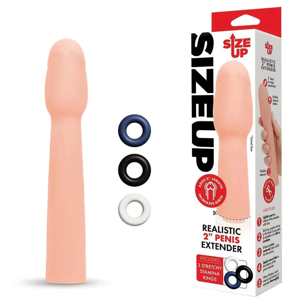 Size Up Realistic 2 Inch Penis Extender - Take A Peek