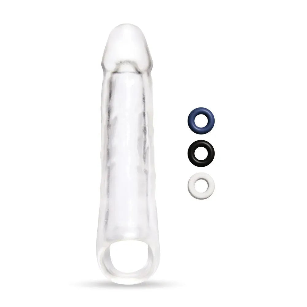 Size Up 3 Inch See-Thru Penis Extender with Ball Loop - Take A Peek
