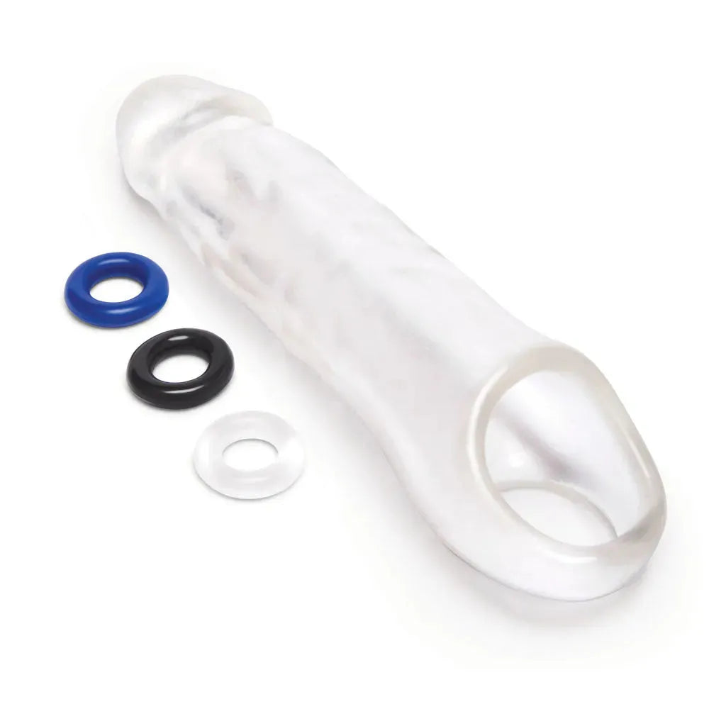 Size Up 3 Inch See-Thru Penis Extender with Ball Loop - Take A Peek