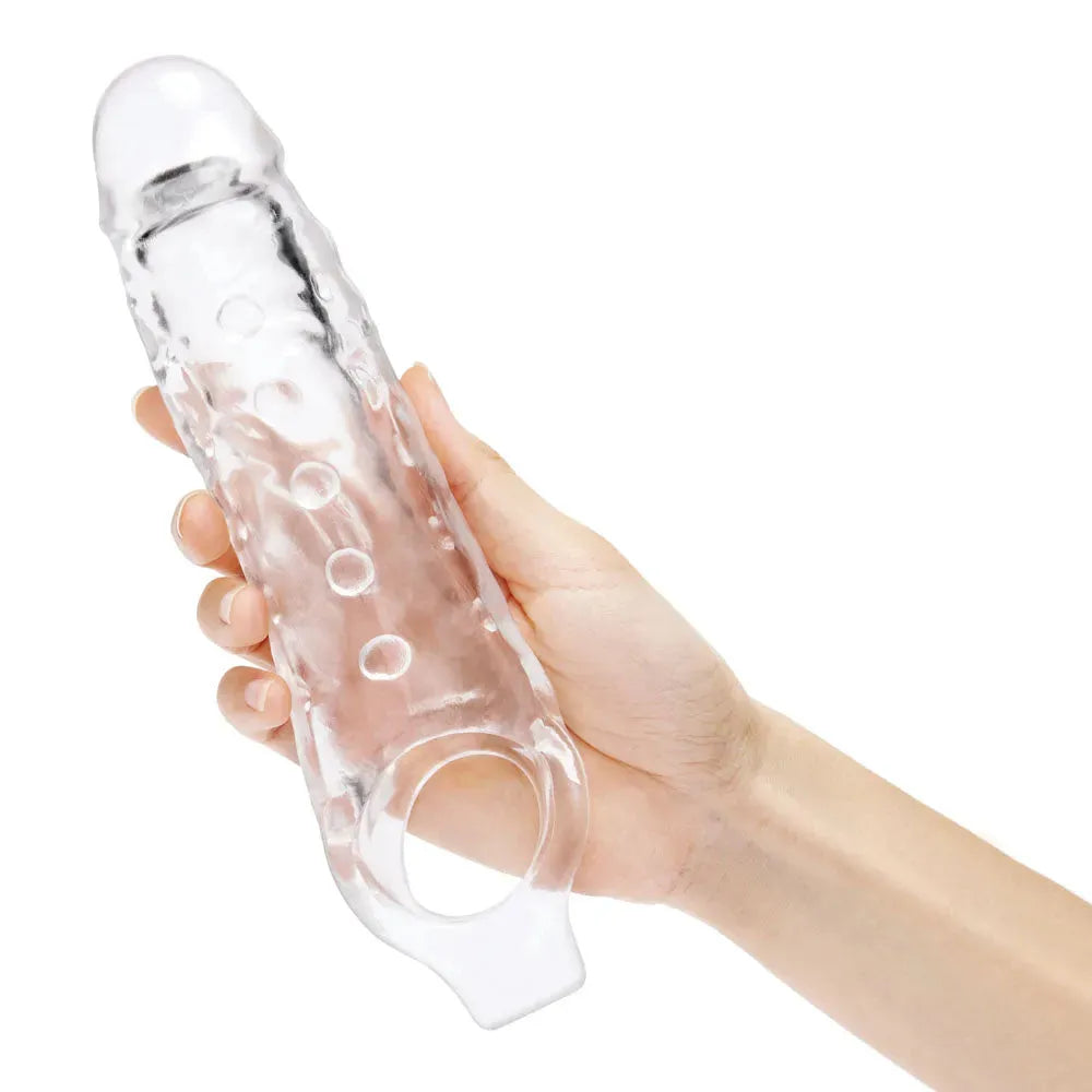 Size Up 1 Inch See-Thru Stretch Penis Extender - Take A Peek