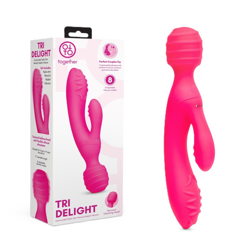 Together Toy Tri Delight Dual-Ended Triple Stim Wand & Rabbit Vibrator...-TOG-015